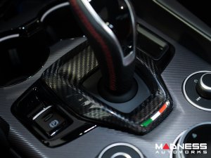 Alfa Romeo Giulia Shift Gate Trim Panel - Carbon Fiber - 2020+ - Feroce Carbon Alfa Romeo Giulia Shift Gate Trim Panel - Carbon Fiber - 2020+ - Feroce Carbon